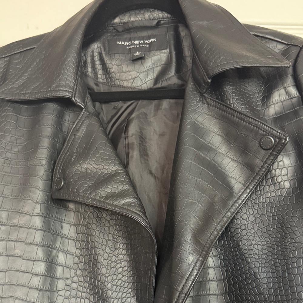 Marc New York Black Crocodile-Patterned Women's Jacket size S - Picture 2 of 10